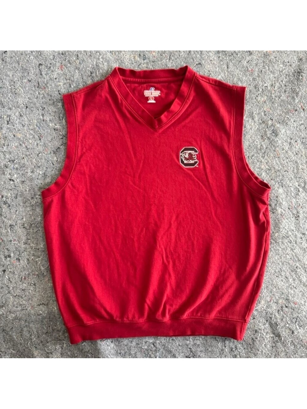 South Carolina Gamecocks L Vest Russell Athletic Team Issue Embroidered Sweater